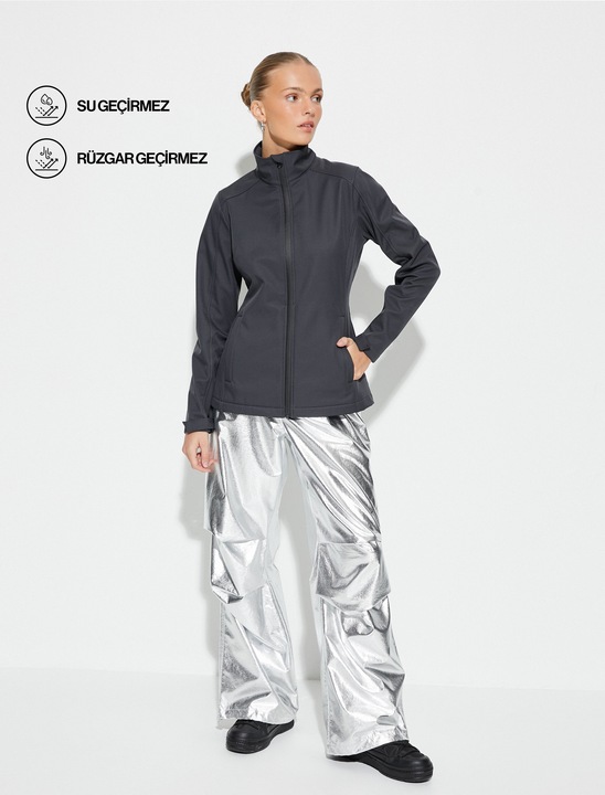 KOTON, Jacheta cu maneci raglan, Gri antracit, M