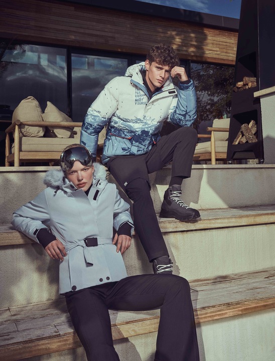 KOTON, Geaca cu vatelina din material rezistent la vant, cu gluga, Albastru, XS