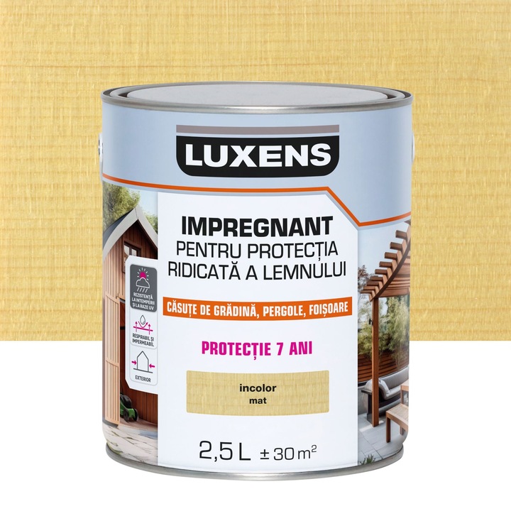Impregnant pentru protectia ridicata a lemnului Luxens, pe baza de apa, incolor, 2.5 L