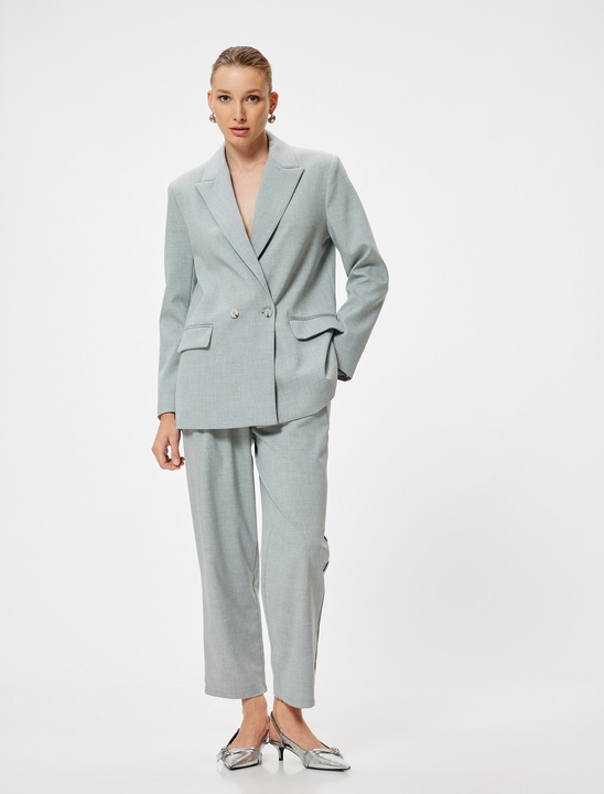 KOTON, Pantaloni crop drepti, Gri