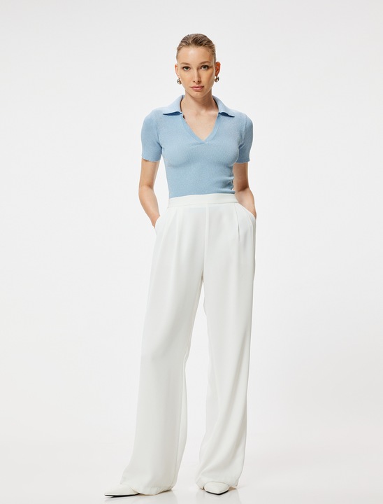 KOTON, Pulover cu decolteu in V, Albastru