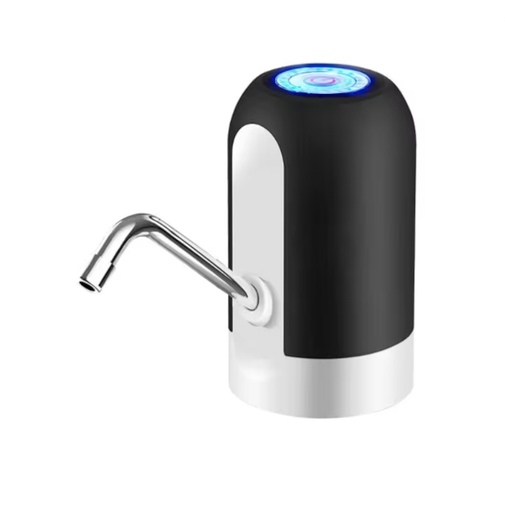 Електрическа помпа Батерия 1200mAh за бутилка вода, Преносим диспенсър за вода, силиконов маркуч, Сензорно управление, акумулаторна, USB захранване, Черен