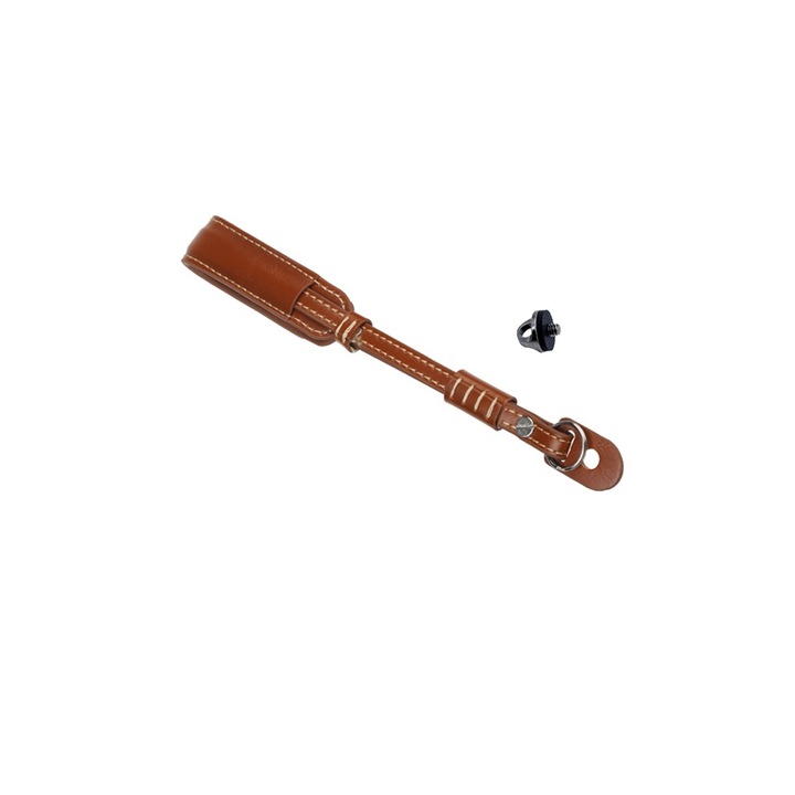 Curea de mana pentru camera, Ajustabila pentru Stabilizator Gimbal, DJI Osmo OM4 SE, OM5/POCKET 3, OSMO MOBILE 2/3/4, Camere Foto/Video, Filet 1/4'’, Design Piele Sintetica, Coffee