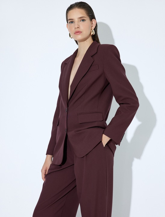 KOTON, Sacou cu buzunare cu clapa, Rosu inchis, 2XS