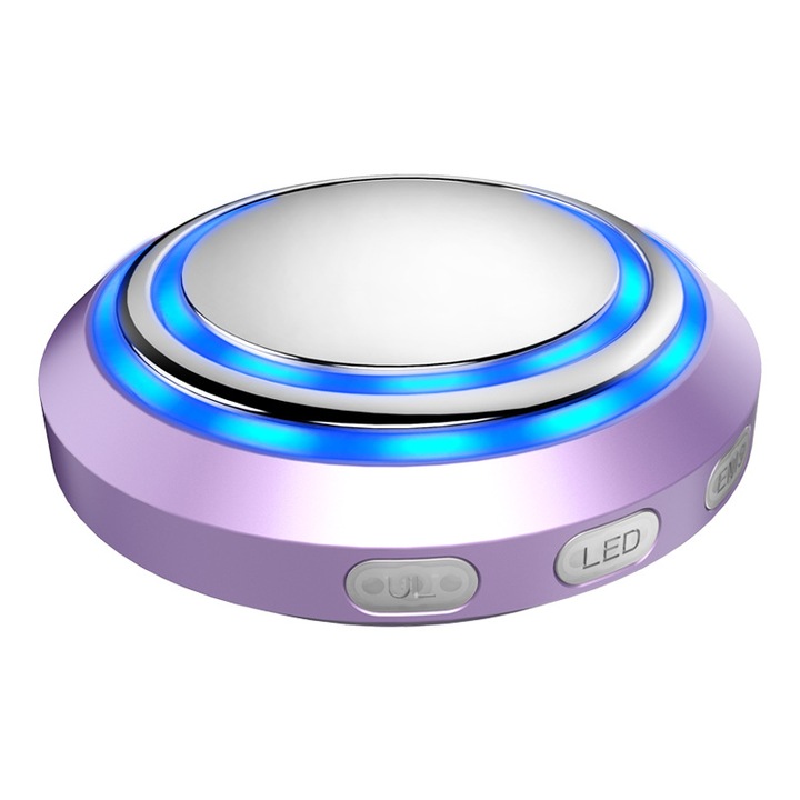 Уред за оформяне на тялото за намаляване на мазнините, с ултразвук, EMS - микроток, 3 фотонни светлини, безжичен, лилав