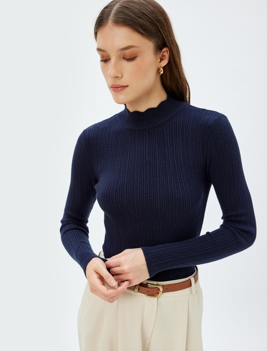 KOTON, Pulover cu aspect striat, Bleumarin, L