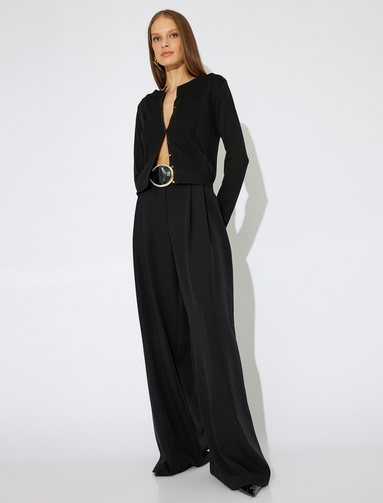 KOTON, Pulover cu nasturi, Negru, L