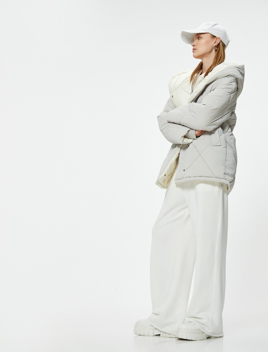 KOTON, Geaca supradimensionata cu gluga, Gri, 2XS