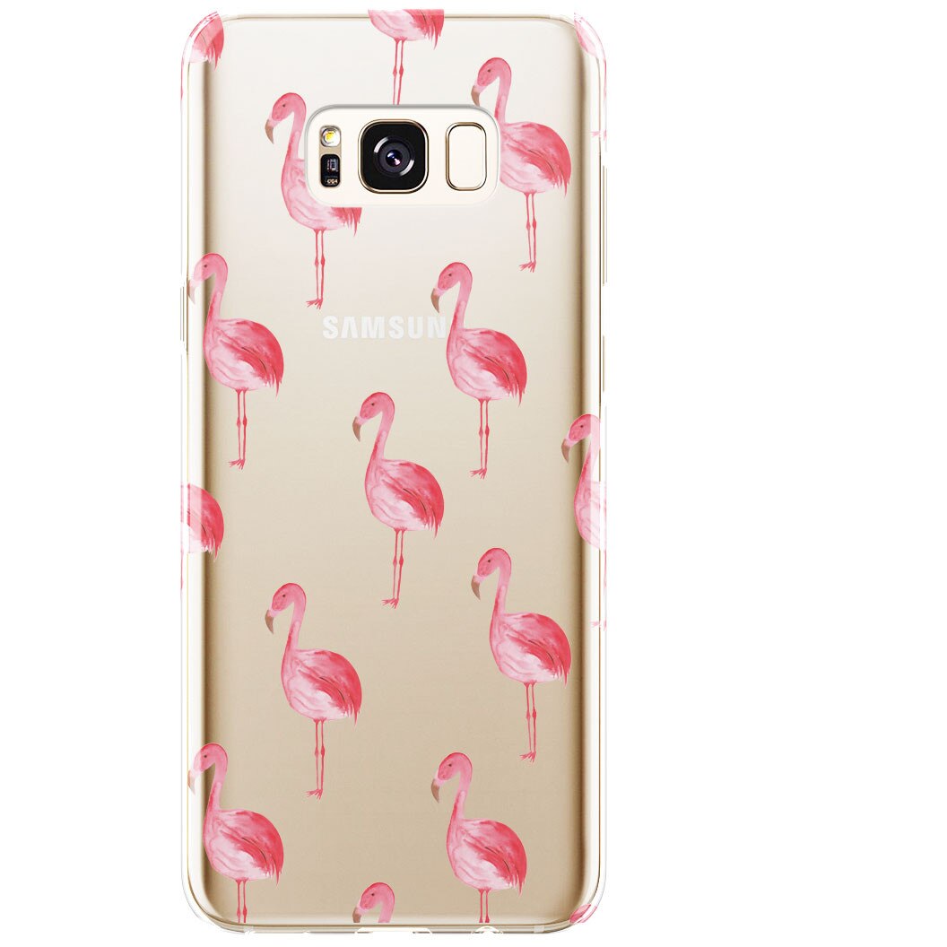 Husa silicon transparent flamingo samsung s8