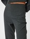 KOTON, Pantaloni cambrati si eleganti cu talie inalta, Gri antracit, 46