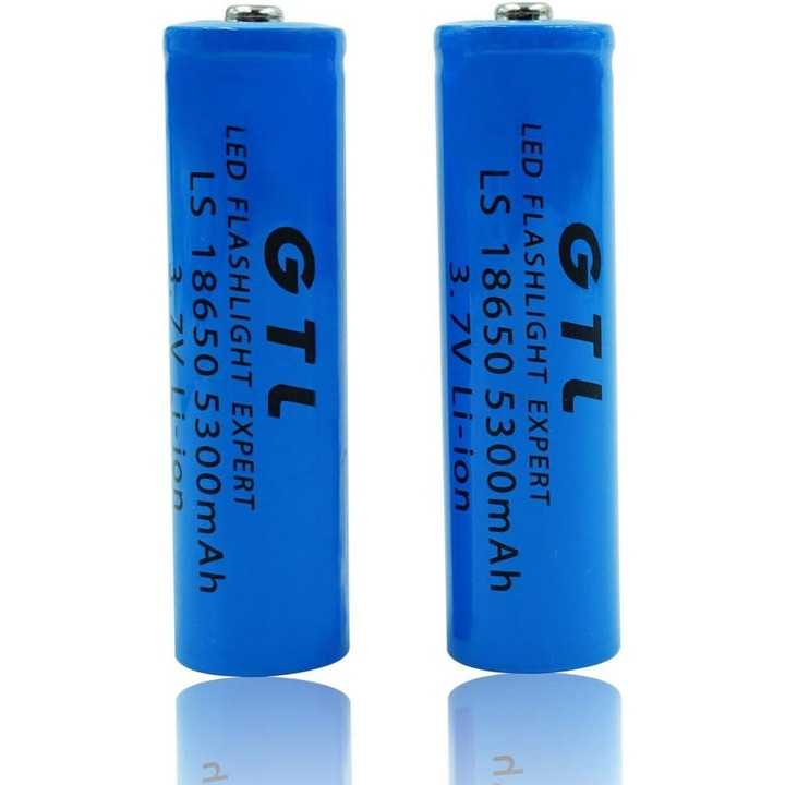 OneAndes 2 bucati 3,7 V baterie reincarcabila 18650 5300 mAh baterie buton superioara folosita pentru lanterna cu led si far