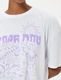 KOTON, Tricou supradimensionat cu imprimeu grafic, Alb fildes, S