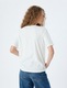 KOTON, Tricou supradimensionat cu imprimeu text, Alb fildes, S