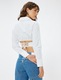 KOTON, Camasa crop slim fit, Alb murdar, 48