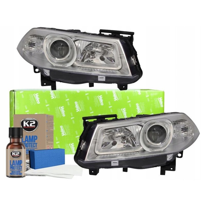 Reflector auto Valeo pentru Renault Megane II, H1+H7, drept, cu protectie K2 Lamp Protect, 10 ml
