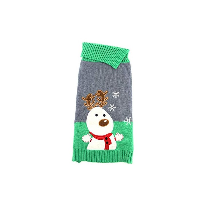 Pulover de Craciun pentru caini Palarie de Craciun Pulover de vacanta pentru caine Pulover din tricot de elan, potrivit pentru animalele de companie de talie mica pana la mijlocie