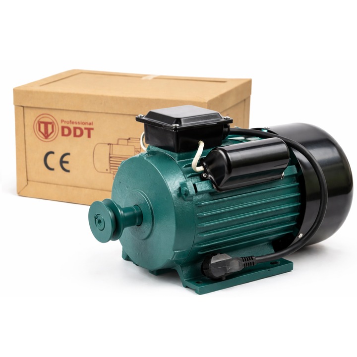 Motor electric monofazat cu fulie inclusa, DDT, 3000 W, 3000 rpm, 2 condensatori, corp fonta