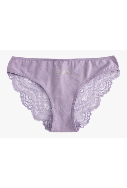 KOTON, Chiloti brazilieni cu partea din spate de dantela, Violet, 3XL