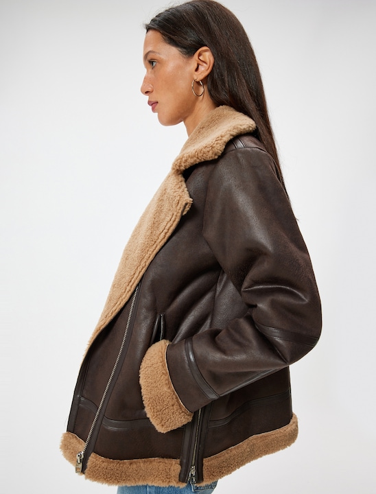 KOTON, Geaca cu buzunare, Maro, 2XS