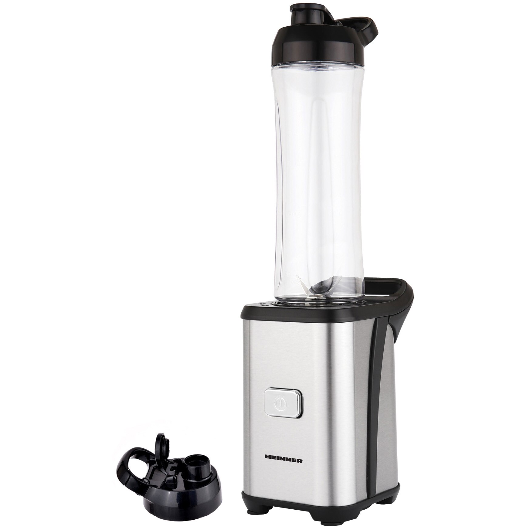 Blender sport Heinner HSB-350SS, 350 W, 2 recipiente Tritan, Cutit inox, Inox