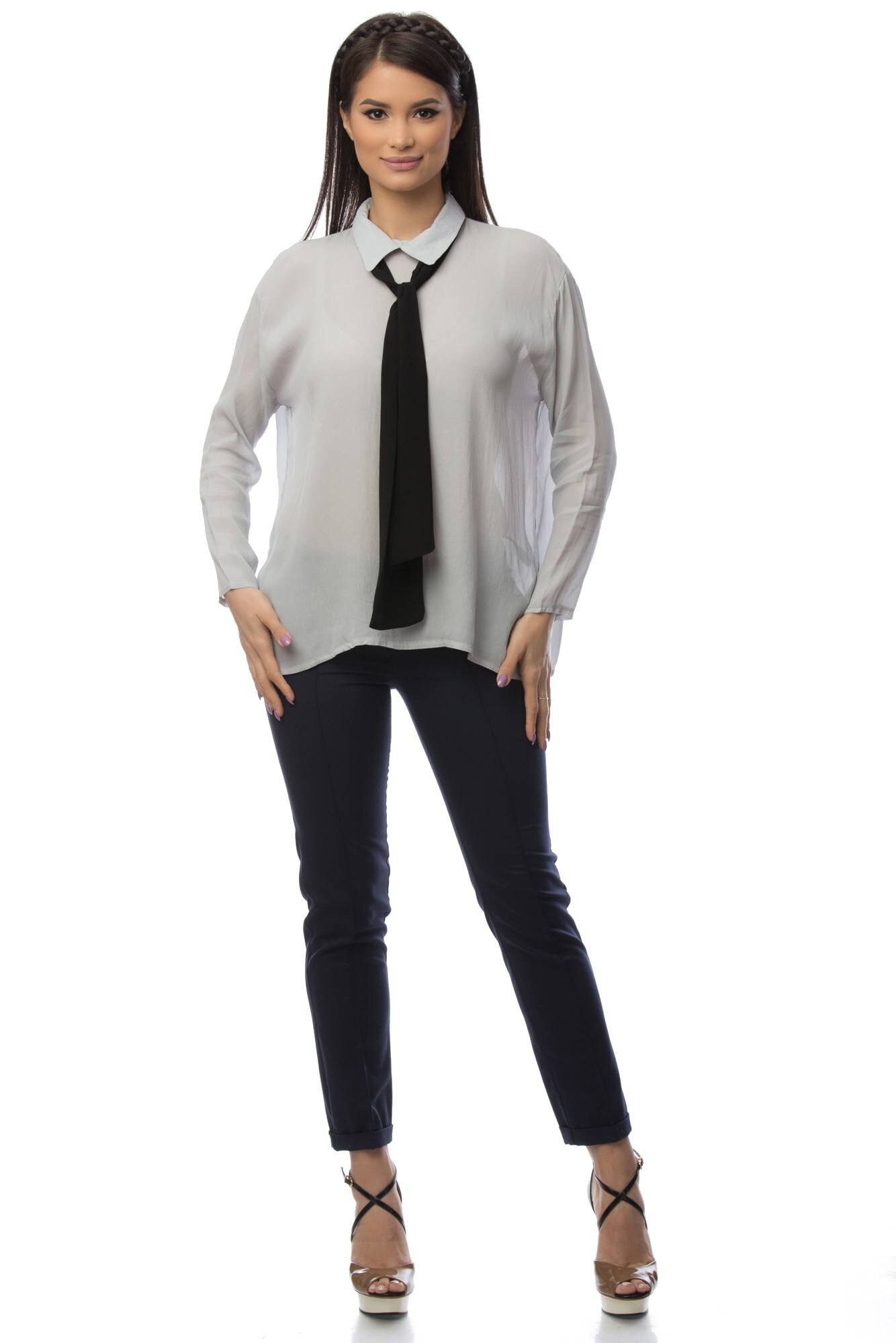 Camasa gri, ROH, accesorizata cu cravata neagra, M