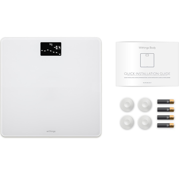 Кантар Withings Body BMI WBS06, Wi-fi, 180 кг, Бял