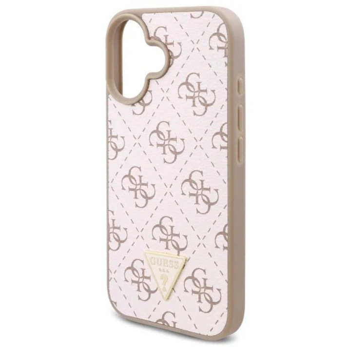 Carcasa Guess New 4G Triangle compatibila cu iPhone 16 Plus, Alb