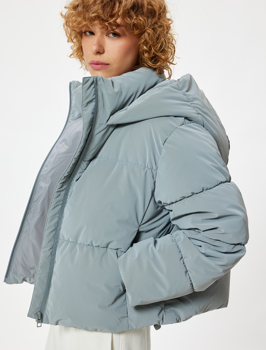 KOTON, Geaca cu aspect matlasat, Gri, 2XS