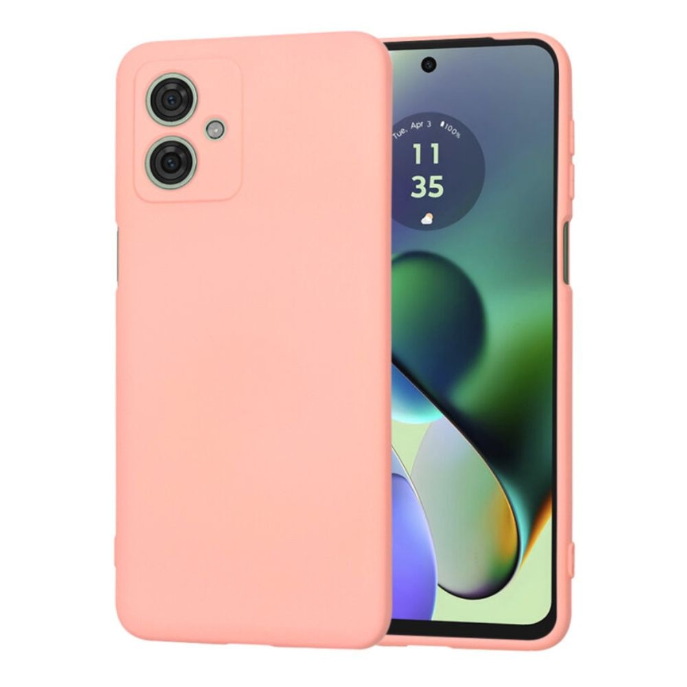 Husa Silicon Jelly GEO Liquid, Compatibil cu MOTOROLA G54, din silicon high tech, microfibra, Protectie la Camera, Roz