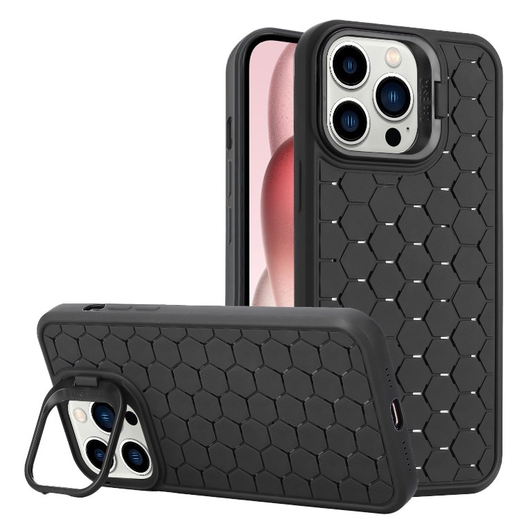 Husa de Protectie TPU, Flippy, pentru Apple iPhone 14 Pro, 3D Cube, cu Inel, Protectie Camera, Antisoc, Antizgariere, Antialunecare, Acoperire Completa, Negru