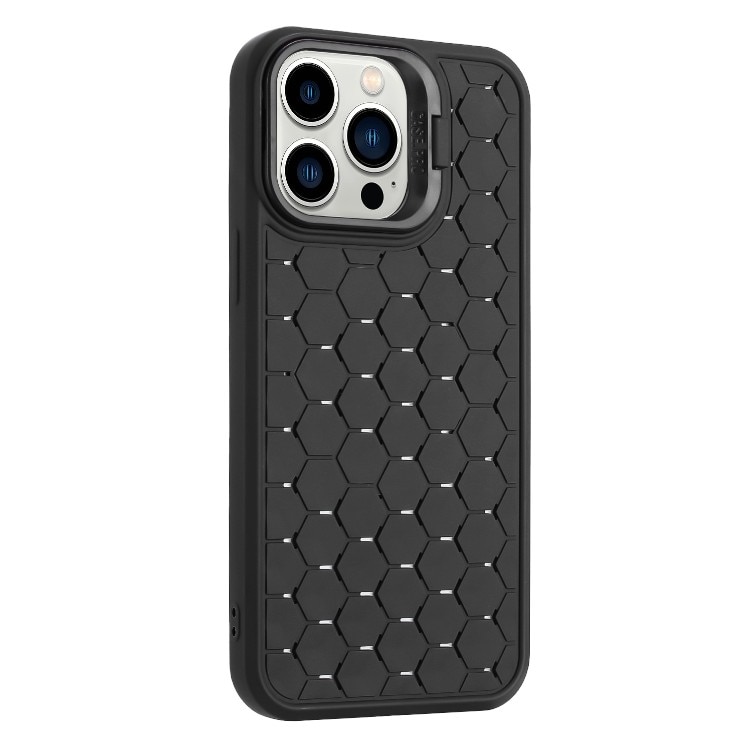 Husa de Protectie TPU, Flippy, pentru Apple iPhone 14 Pro, 3D Cube, cu Inel, Protectie Camera, Antisoc, Antizgariere, Antialunecare, Acoperire Completa, Negru