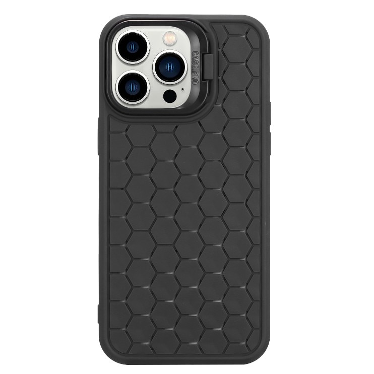 Husa de Protectie TPU, Flippy, pentru Apple iPhone 14 Pro, 3D Cube, cu Inel, Protectie Camera, Antisoc, Antizgariere, Antialunecare, Acoperire Completa, Negru