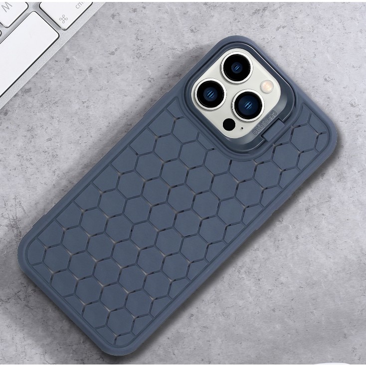 Husa de Protectie TPU, Flippy, pentru Apple iPhone 14, 3D Cube, cu Inel, Protectie Camera, Antisoc, Antizgariere, Antialunecare, Acoperire Completa, Albastru