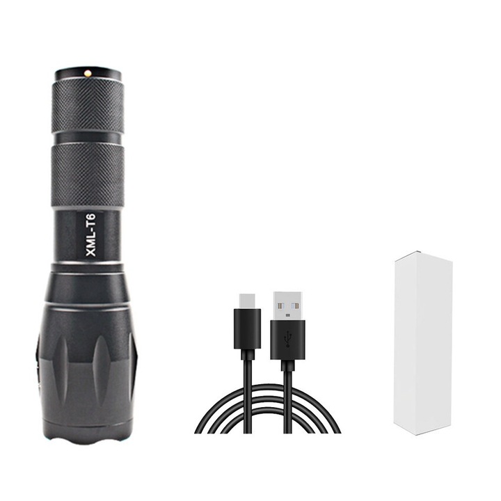 Авариен фенер, USB презареждаем, 1000 лумена, водоустойчив, 13-14 см