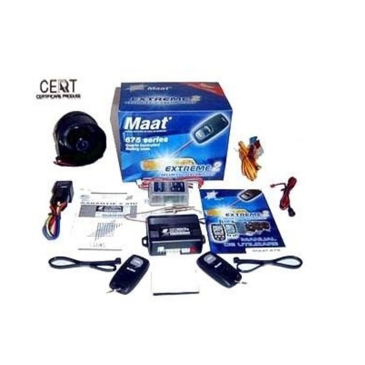 аларма idealSTORE с 2 дистанционни управления, стоп сигнализация, аварийно изключване, Baby-Protect, локализиране на колата на паркинга, включване на плафона, отваряне на багажника от дистанционното управление, автоматично нулиране