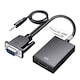 Convertor adaptor VGA tata la HDMI mama, cablu audio inclus, cablu alimentare microUSB inclus, negru