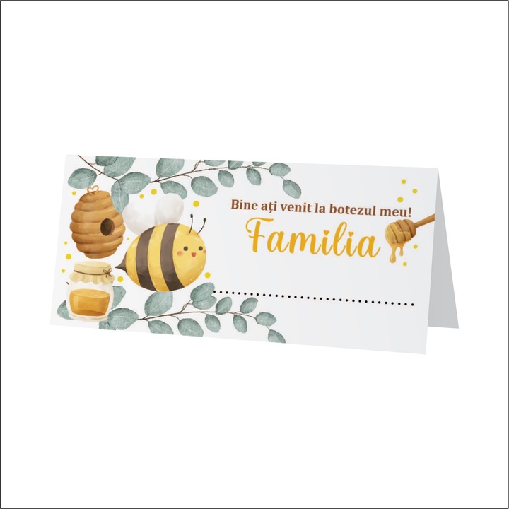 Plic de bani pentru botez model albina