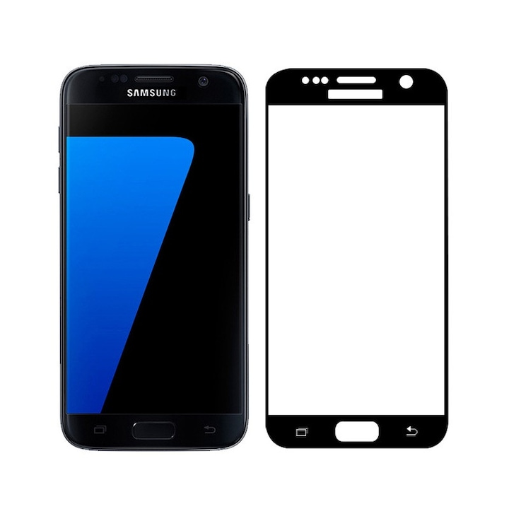 Стъклен протектор за Samsung Galaxy S7 G930F,FullFace, Черен