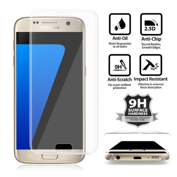 Стъклен протектор за Samsung Galaxy S7 G930F, FullFace, Прозрачен