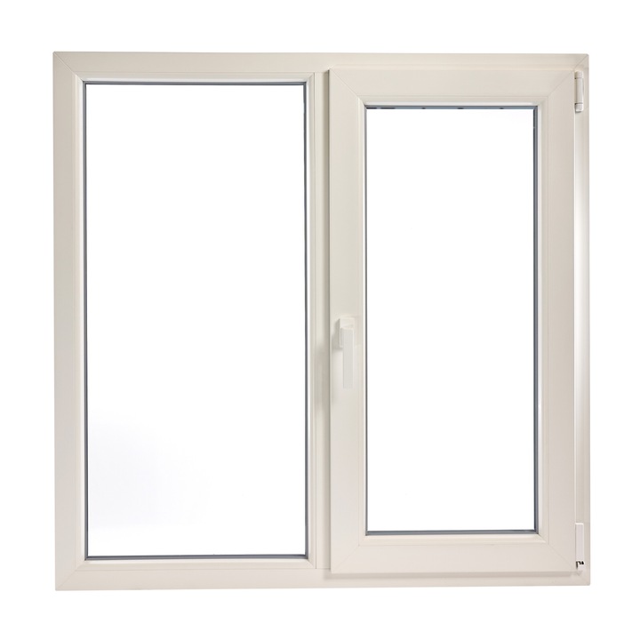 Fereastra PVC cu geam termopan, maner Toulon, 1160x1160 mm, profil Rehau 70 mm, 2 canate, sticla 4LowE, oscilobatant dreapta, 5 camere