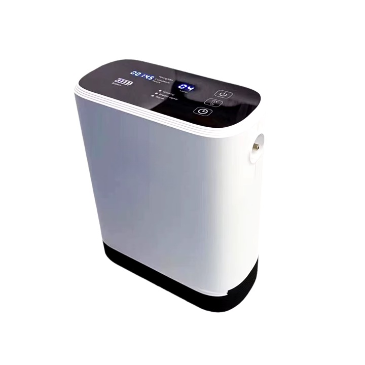 Преносим кислороден концентратор с пулсов поток, регулируем 1-5L, вградена батерия, сензорен екран, LCD дисплей, за домашна/автомобилна/външна употреба