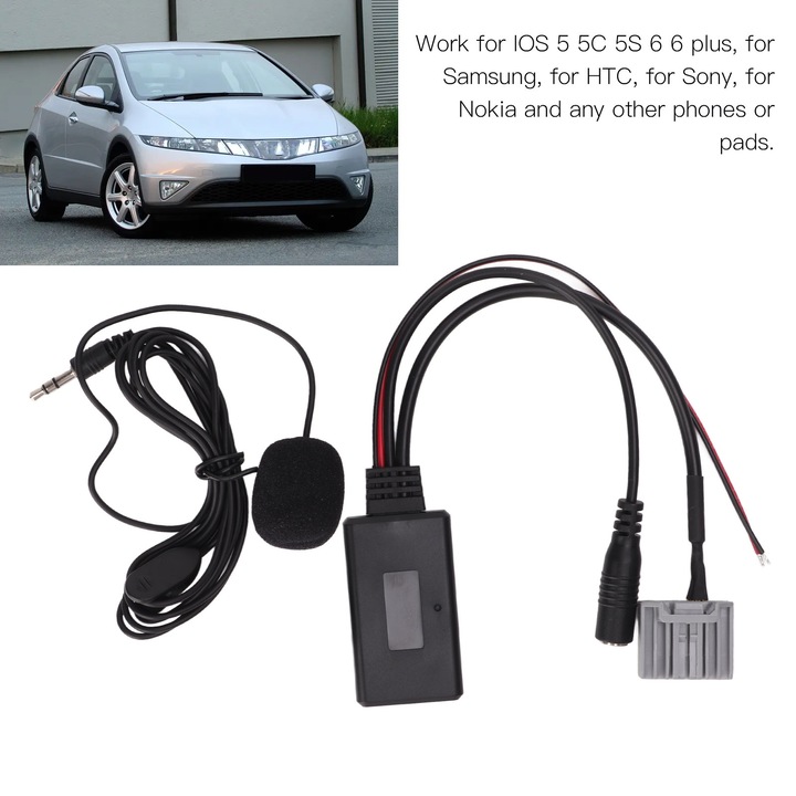 AUX Bluetooth 5.0 кабел, Zeaicos, комплект, многоцветен, за Civic 2006-2013, CRV 2008-2013