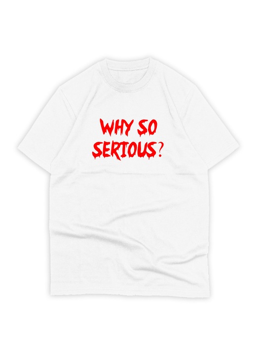 Tricou oversize pentru barbati personalizat cu imagine Why So Serious Red