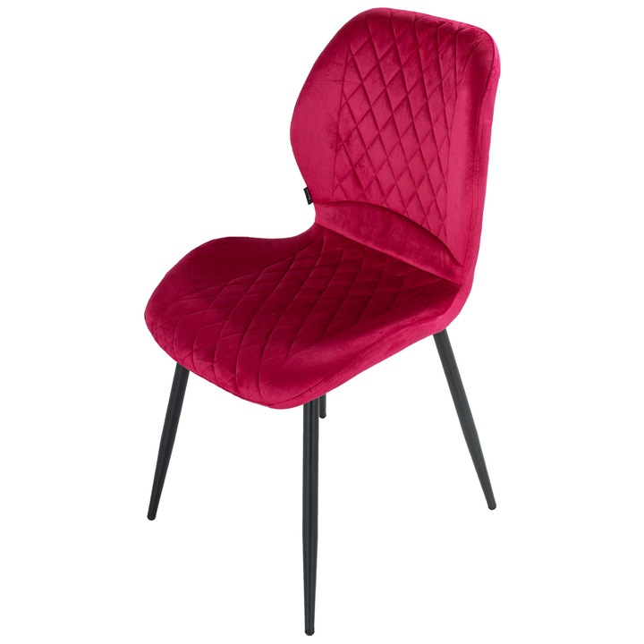 Scaun DENVER Goteborg, magenta, picioare metalice negre, tapitat stofa, 53x53x82 cm