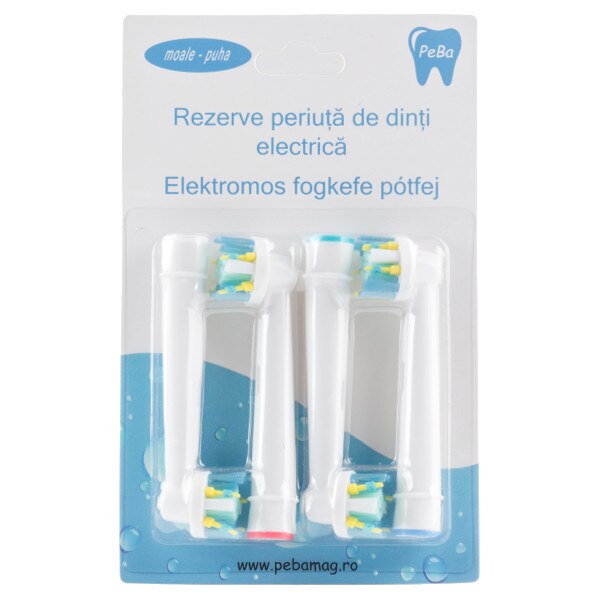 Rezerve periuta de dinti Floss Action EB-25A, compatibil cu Oral-B, 4 buc