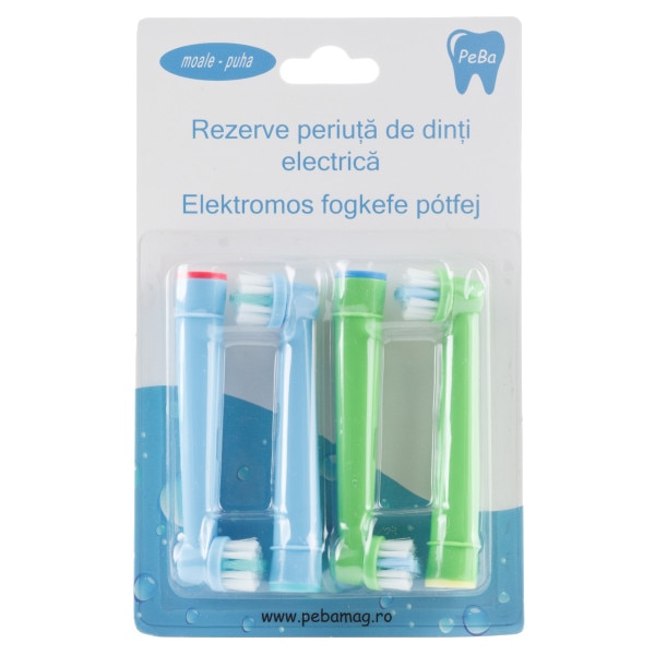 Rezerve periuta de dinti pentru Baieti EB-10A, compatibil cu Oral-B, 4 buc