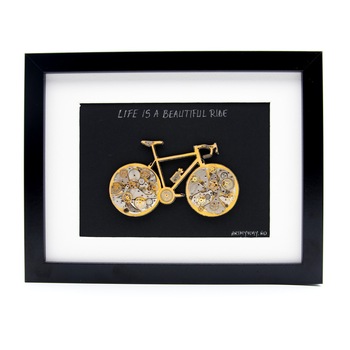 Tablou Bicicleta 3D 'Life is a beautiful ride', Piese de Ceas, Artmyway Tablou Bicicleta 3D 'Life is a beautiful ride', Piese de Ceas, Artmyway