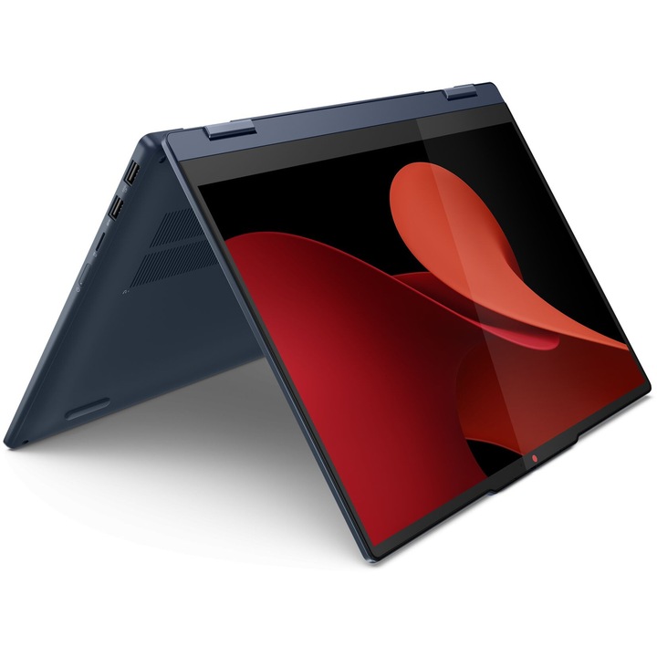 Лаптоп Lenovo IdeaPad 5 2-in-1 14AHP9 с AMD Ryzen 5 8645HS (4.3/5.0GHz, 16M), 16 GB, 512GB M.2 NVMe SSD, AMD Radeon 760M, Free DOS, Тъмносин