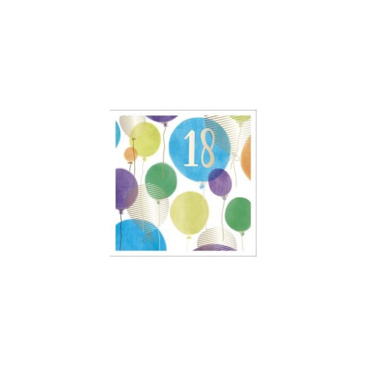 Felicitare Quadro 18 ani, design modern, 15.5x15.5cm, cu plic asortat