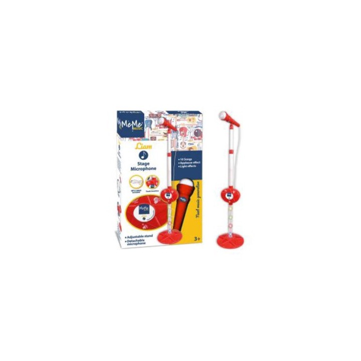 Microfon cu stativ, rosu, MeMe, 100cm, 10 piese demo, set